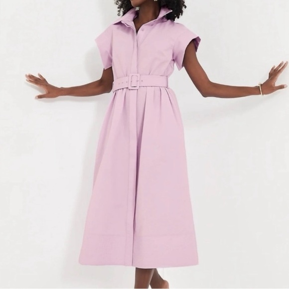 Tuckernuck Dresses & Skirts - XL - Tuckernuck Chloe Dress - Lilac - Button down collared belted dress